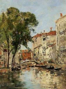 A Small Canal in Venice by Eugene Boudin