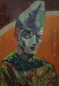 Tete De Clown
 Huile Sur Papier by Gerard Vidal