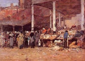 Brussels - the Old Fish Market by Eugene Boudin