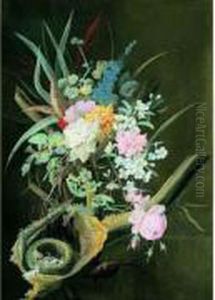 Nature Morte De Fleurs Et Nid D'oiseau Nature Morte De Fleurs Et Nid D'oiseau