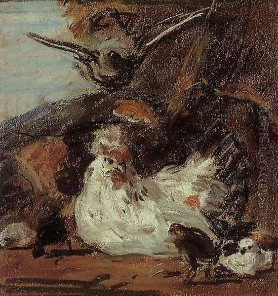A Hen and Her Chicks (after Melchior d'Hondecoeter) - view 1