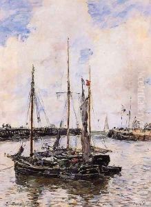 Entrance to the Port of Trouville by Eugene Boudin
