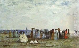 Bathers on the Beach at Trouville 1869 by Eugene Boudin