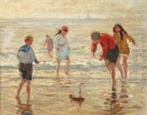 Kinderen Spelend Aan Zee by Bernard, Ben Viegers