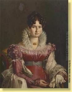 Portrait D'elegante by Josef Bartholomeus Vieillevoye