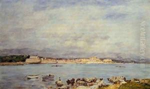 Antibes, Vue pris de la salis by Eugene Boudin