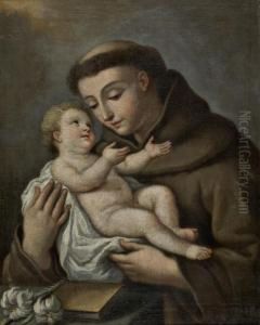 Santo Antonio Com O Menino Jesus by Francisco Lusitano Vieira De Mattos