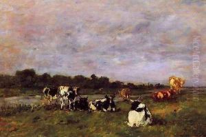 A Pasture on the Banks of the Touques by Eugene Boudin