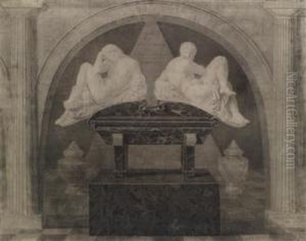 Michelangelo's Funerary Monument To Giuliano De"" "" Medici In The Chapel Of San Lorenzo In Florence - view 1