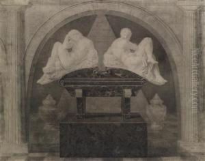 Michelangelo's Funerary Monument To Giuliano De"" "" Medici In The Chapel Of San Lorenzo In Florence by Joseph Marie Vien
