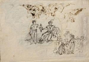 Feuille D'etude Avec Differents Personnages