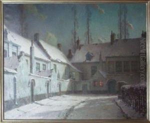 Vue Du Beguinage De Courtrai Sous La Neige. - view 1