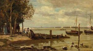 Honfleur, the Shore by Eugene Boudin