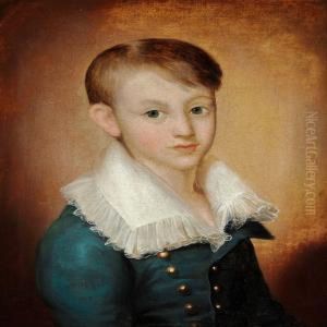 Portrait Of A Boy In A Blue Jacket by Carl Frederik Johan Viertel