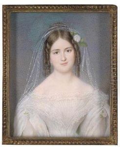 Bildnis Einer Jungen Frau In Weisem Kleid by Friedrich Ludwig Vieth Von Goldssenau