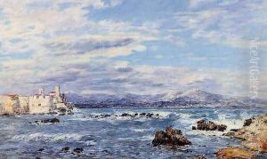 A Gusty Northwest Wind at Antibes by Eugene Boudin