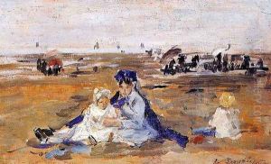 A Nanny on the Beach by Eugene Boudin