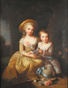 Le Dauphin Louis Joseph Xavier Et Sa Soeur Marie - Therese Charlotte De France by Elisabeth Vigee-Lebrun