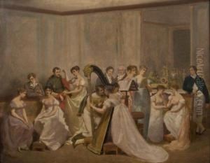 Une Soiree A La Malmaison : L'imperatrice Josephine Et L'empereuralexandre Autour D'une Harpe by Hector Viger Du Vigneau