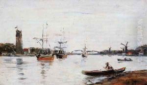 La Meuse at Dordrecht by Eugene Boudin