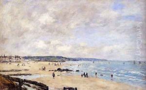 Beach at Trouville by Eugene Boudin