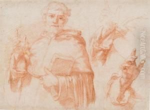 Saint Dominique Et Etudes Subsidiaires De Sa Main Droite by Jacopo Vignali
