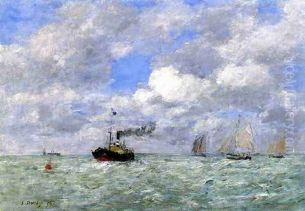English Coal Ship in View of Trouville - view 1