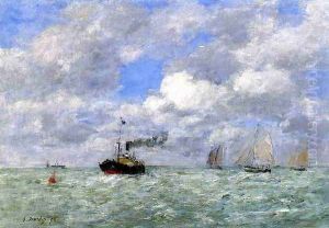 English Coal Ship in View of Trouville