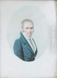 Portrait D'homme Au Gilet A Carreaux by Pierre Roch Vigneron