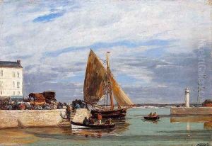 Honfleur, the Port I by Eugene Boudin