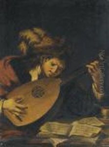 The Lute Player by Claude Vignon