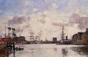 Le Havre, Le bassin de la barre by Eugene Boudin