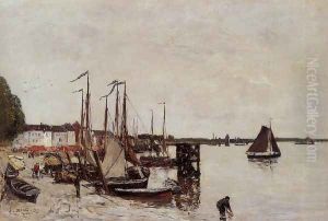 Anvers, Fishing Boats by Eugene Boudin