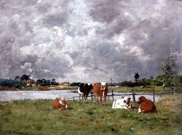 Cows in a Field under a Stormy Sky, 1877 - view 1