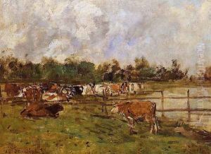 Cows in the Meadow by Eugene Boudin
