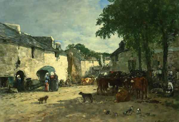 Cattle Market at Daoulas, Brittany - view 1