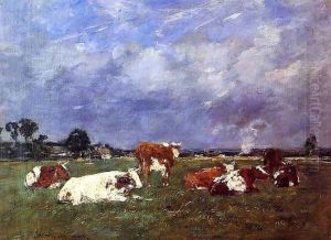 Cows in the Pasture by Eugene Boudin