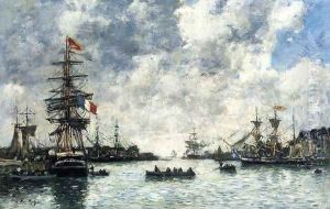 Le Havre, The Outer Harbor by Eugene Boudin