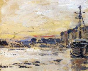 Port at Low Tide I by Eugene Boudin