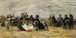 Beach Scene, Trouville I by Eugene Boudin