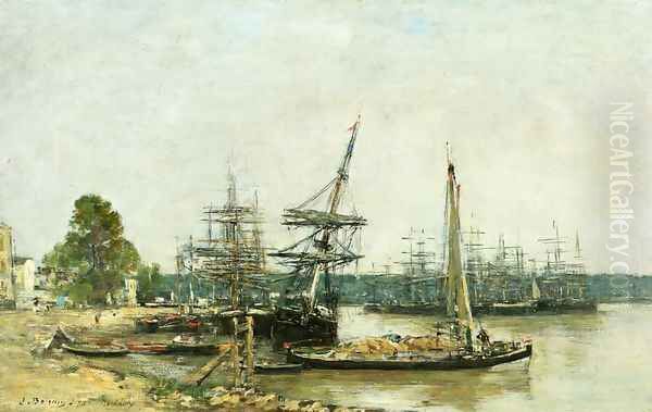 Bordeaux, Moored Boats on the Garonne - view 1