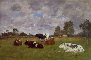 Cows in a Pasture by Eugene Boudin