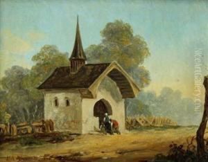 In Front Of A Chapel by Havranek Vilem