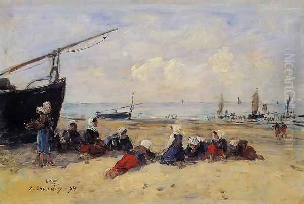 Berck, Fisherwomen on the Beach, Low Tide - view 1