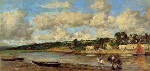Le Faou, Banks of the River by Eugene Boudin