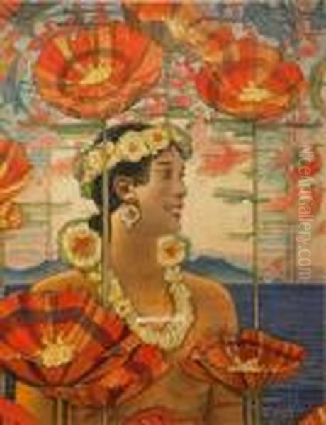 Hportrait Of A Woman And Flowers - view 1
