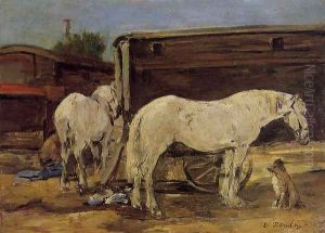 Gypsy Horses c.1885-90 by Eugene Boudin