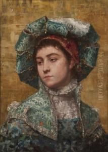 Portrait Of A Lady by Louis Emile Villa