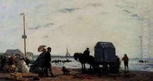 Beach Scene, Trouville by Eugene Boudin