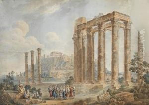 Athen, Blick Auf Die Akropolis Und Das Olympieion - view 1